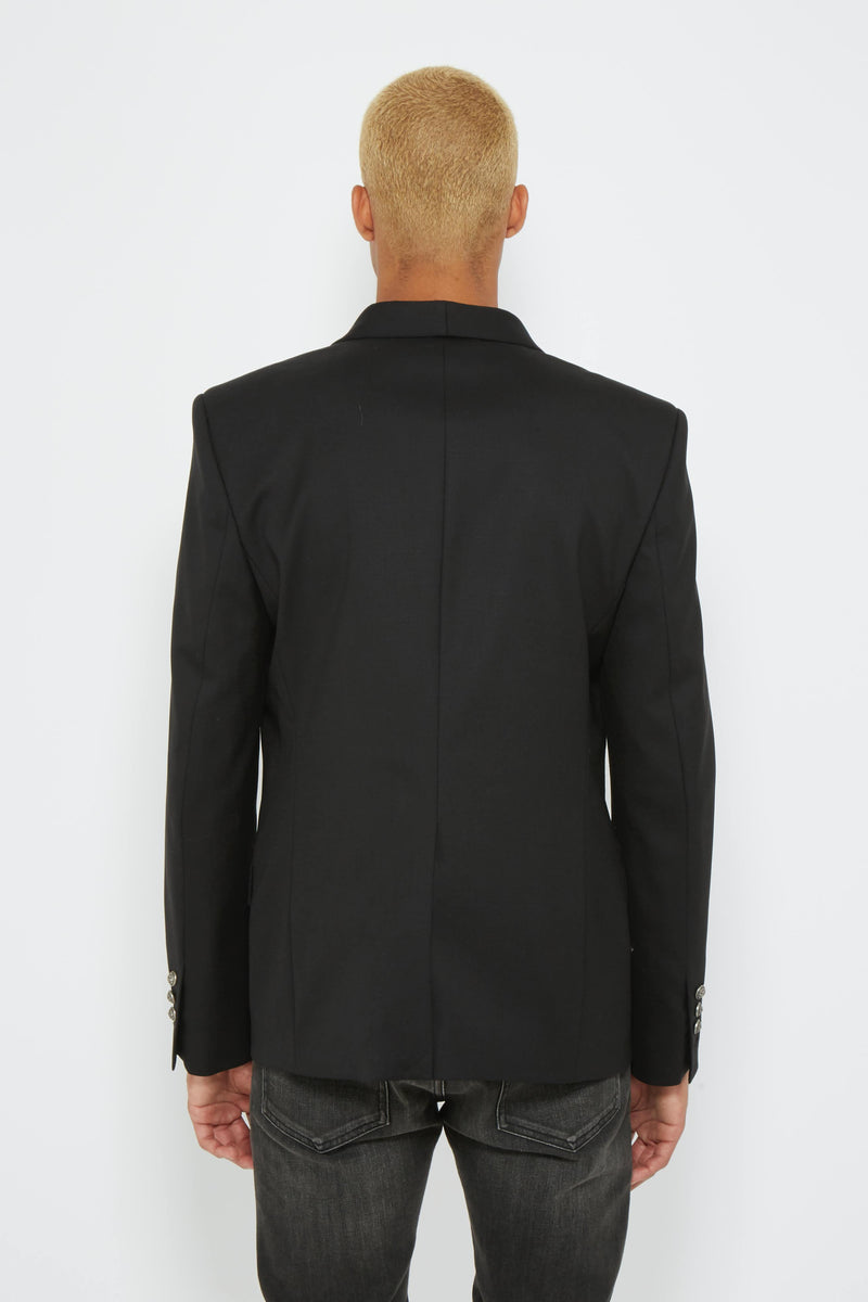 Blazer en laine noire Balmain