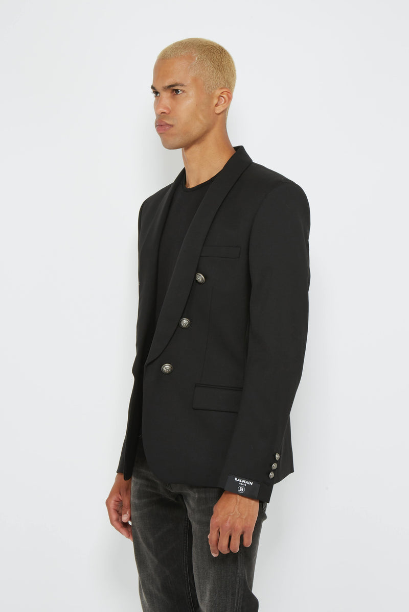 Blazer en laine noire Balmain