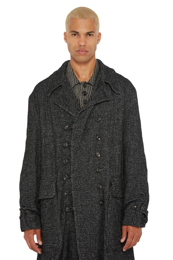 Manteau long en coton et laine gris John Alexander Skelton