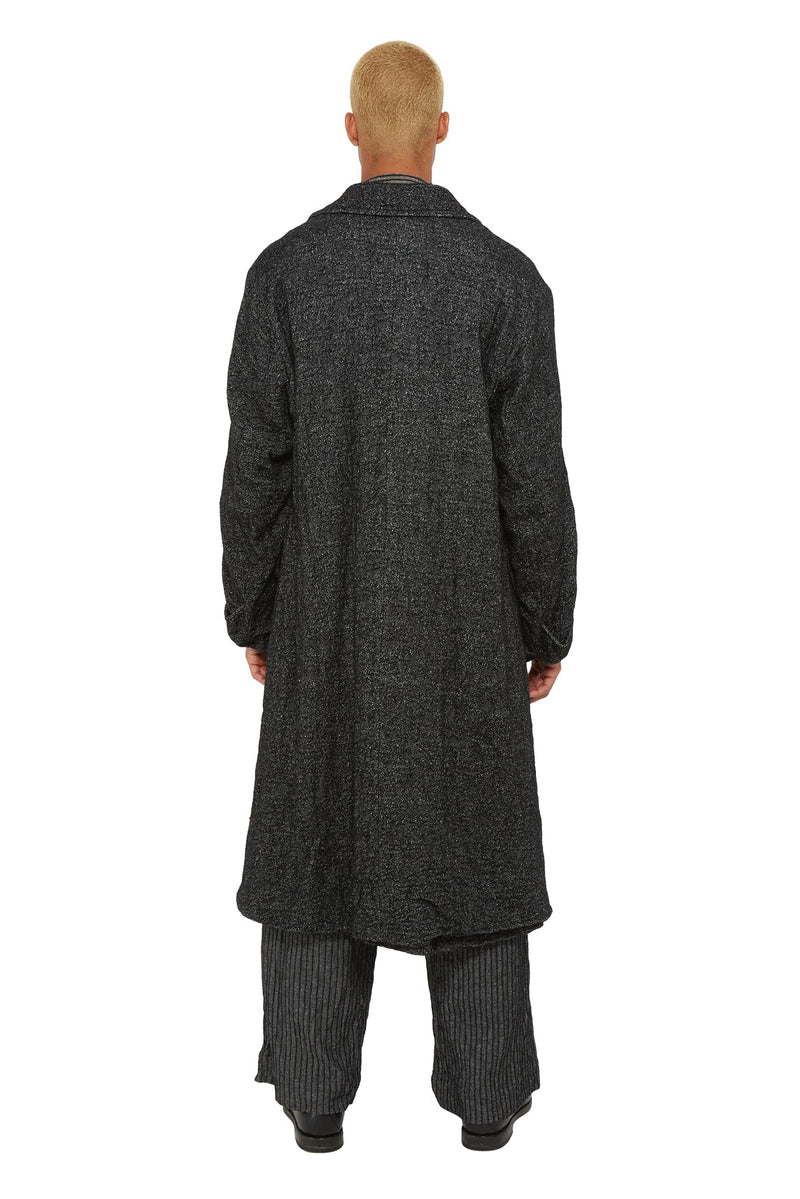 Manteau long en coton et laine gris John Alexander Skelton