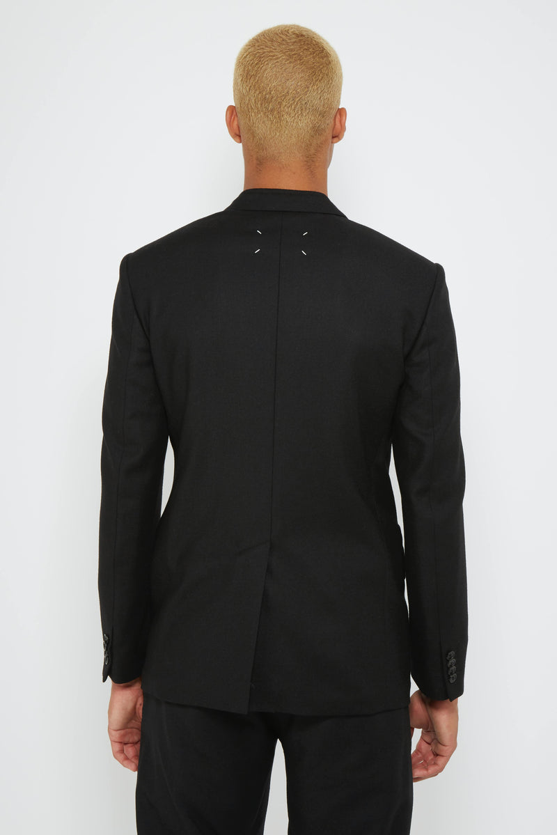 Blazer à pinces en laine noire Maison Margiela