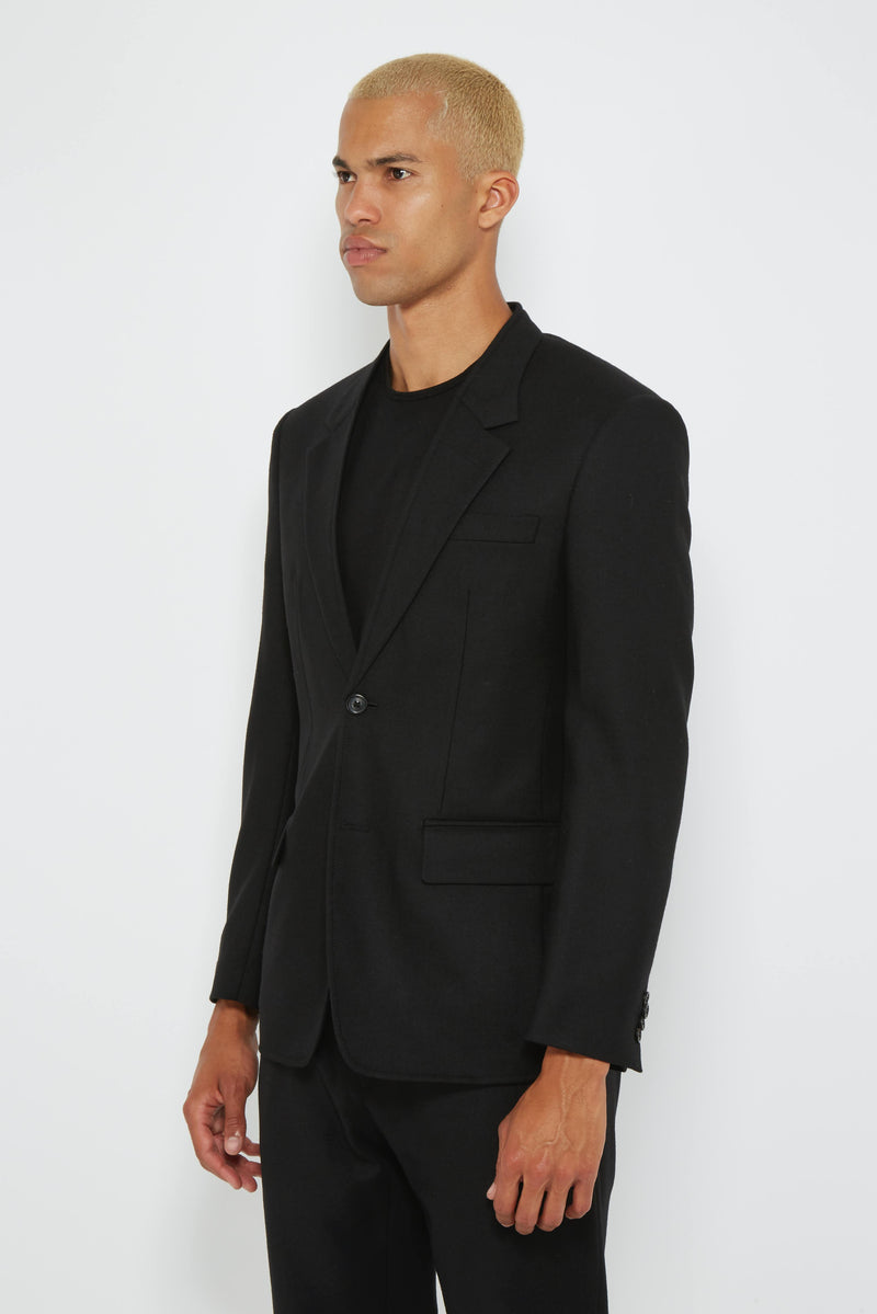 Blazer à pinces en laine noire Maison Margiela