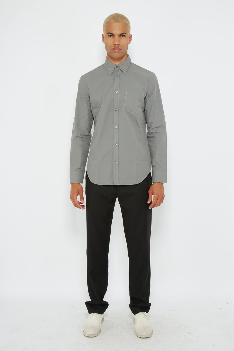 Chemise en coton gris "Memory Of" Maison Margiela