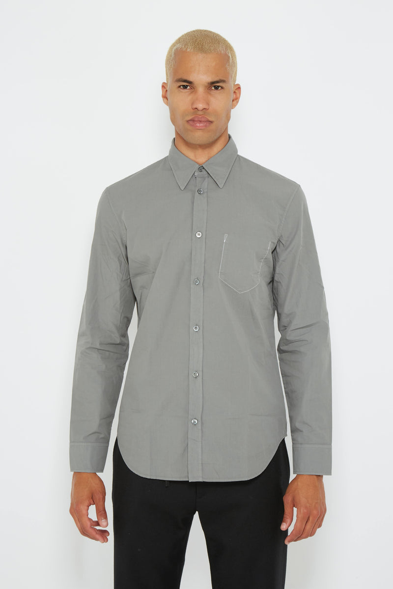 Chemise en coton gris "Memory Of" Maison Margiela