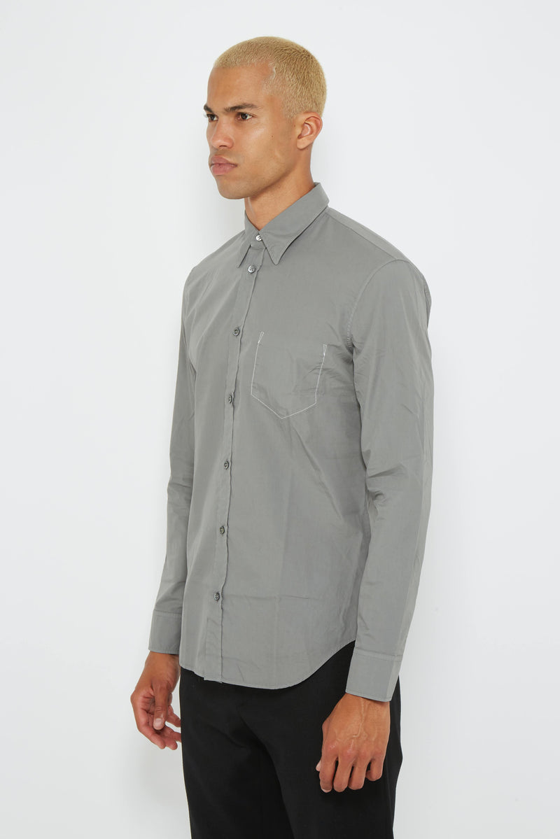 Chemise en coton gris "Memory Of" Maison Margiela