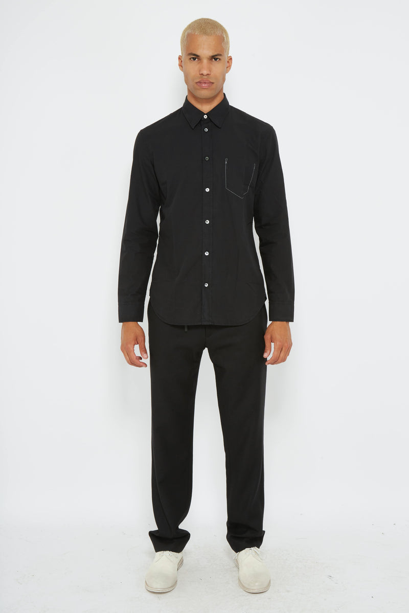 Chemise en coton noir "Memory Of" Maison Margiela