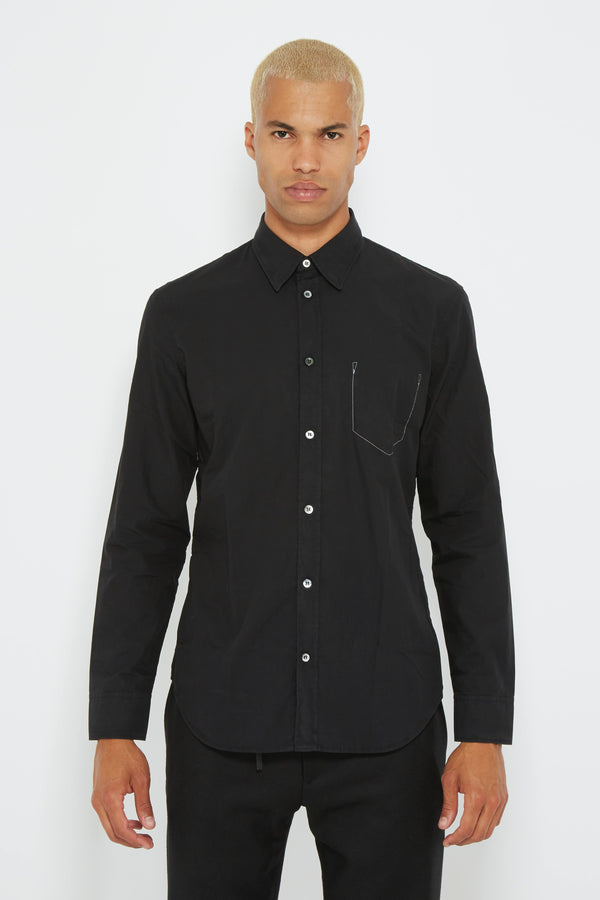 Chemise en coton noir "Memory Of" Maison Margiela