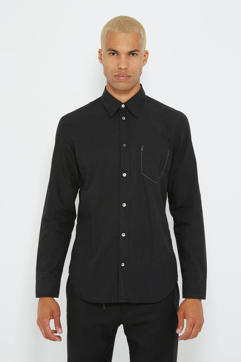 Chemise en coton noir "Memory Of" Maison Margiela