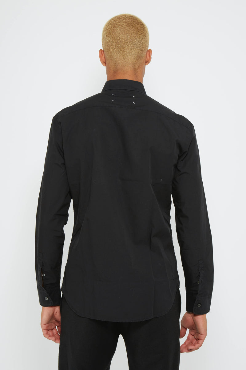 Chemise en coton noir "Memory Of" Maison Margiela