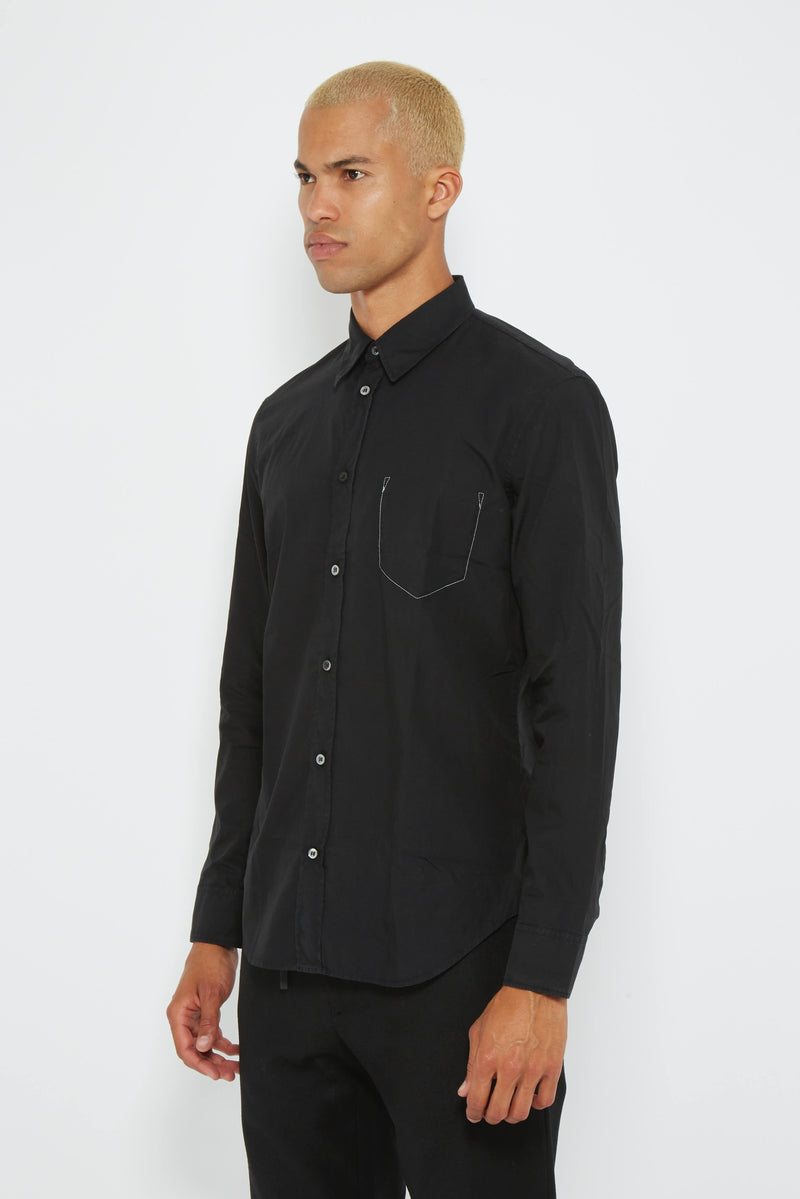 Chemise en coton noir "Memory Of" Maison Margiela