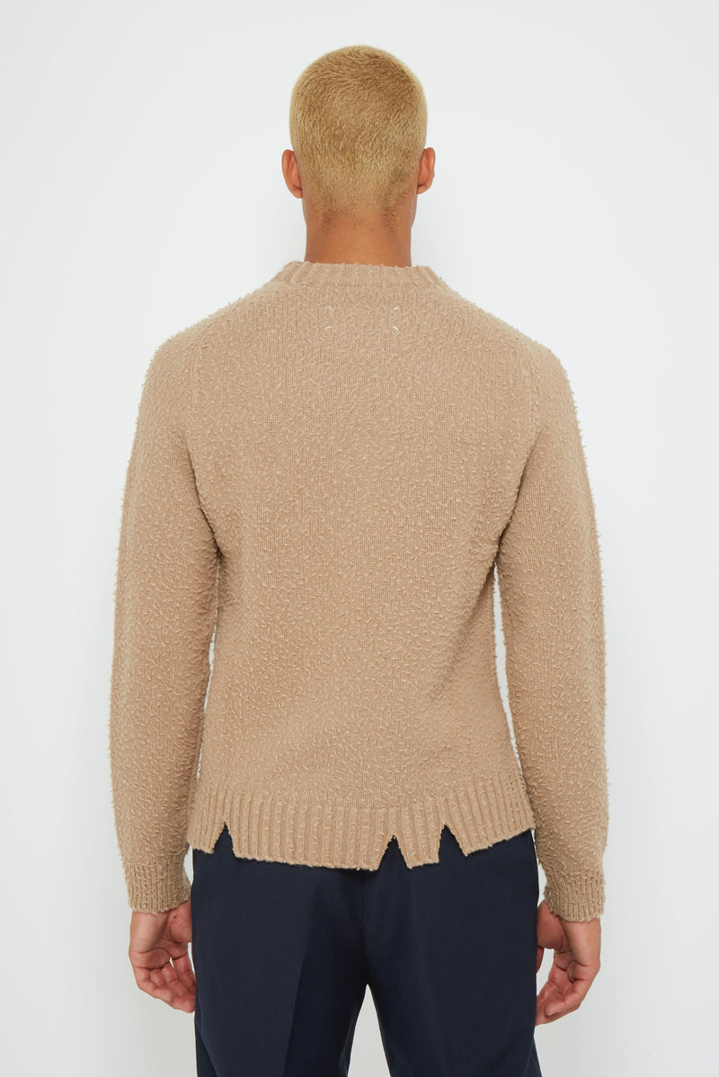 Pull oversize en laine marron Maison Margiela