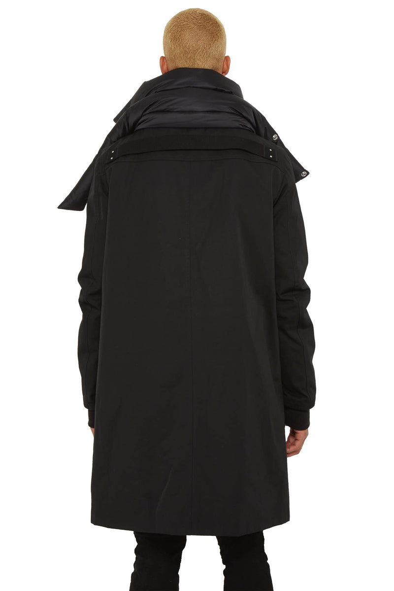 Parka noir à col rembourré Rick Owens