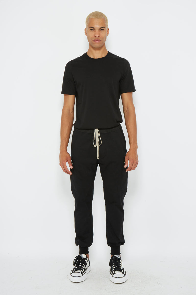 Pantalon de survêtement en coton noir Rick Owens