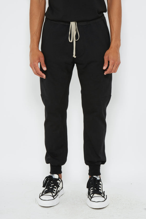 Pantalon de survêtement en coton noir Rick Owens