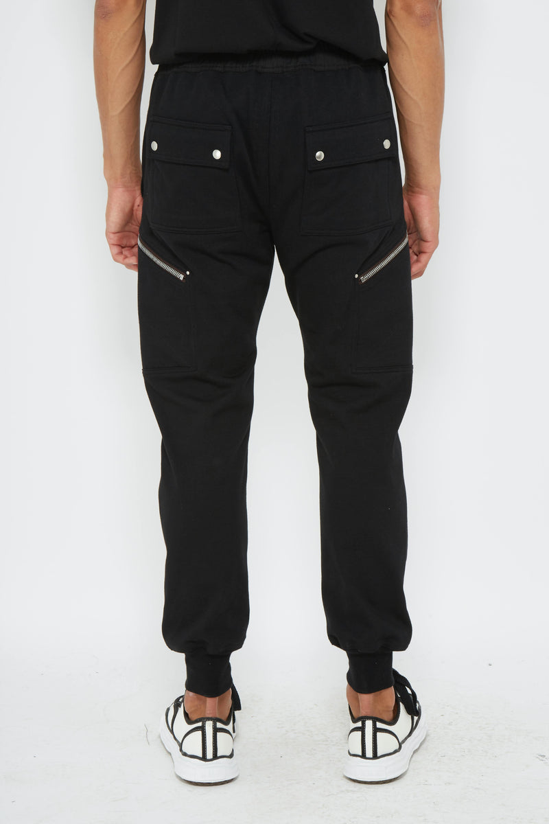 Pantalon de survêtement en coton noir Rick Owens