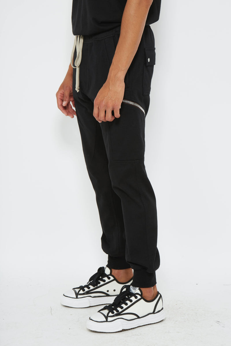 Pantalon de survêtement en coton noir Rick Owens