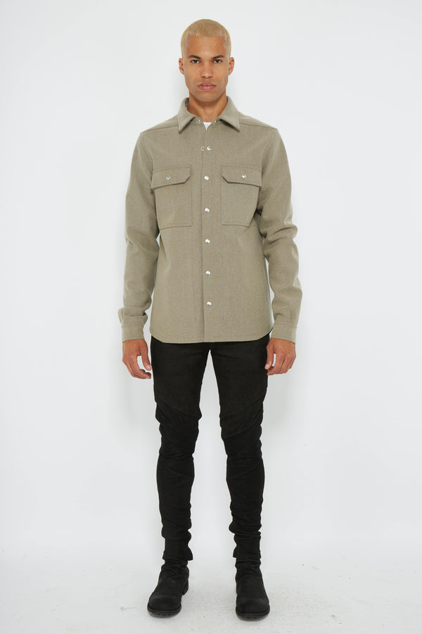 Chemise en laine beige Rick Owens