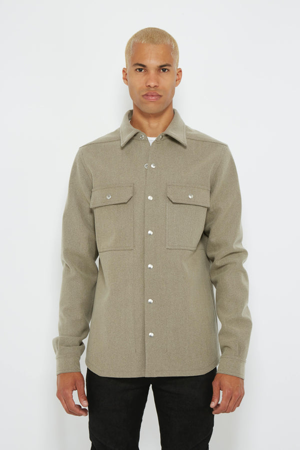 Chemise en laine beige Rick Owens