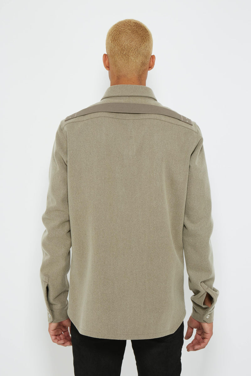 Chemise en laine beige Rick Owens