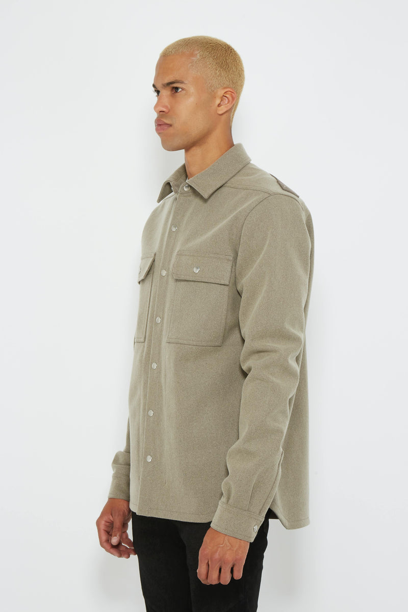 Chemise en laine beige Rick Owens