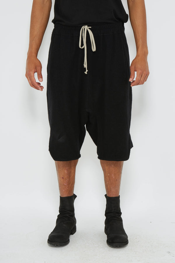 Bermuda en laine et coton noir Rick Owens