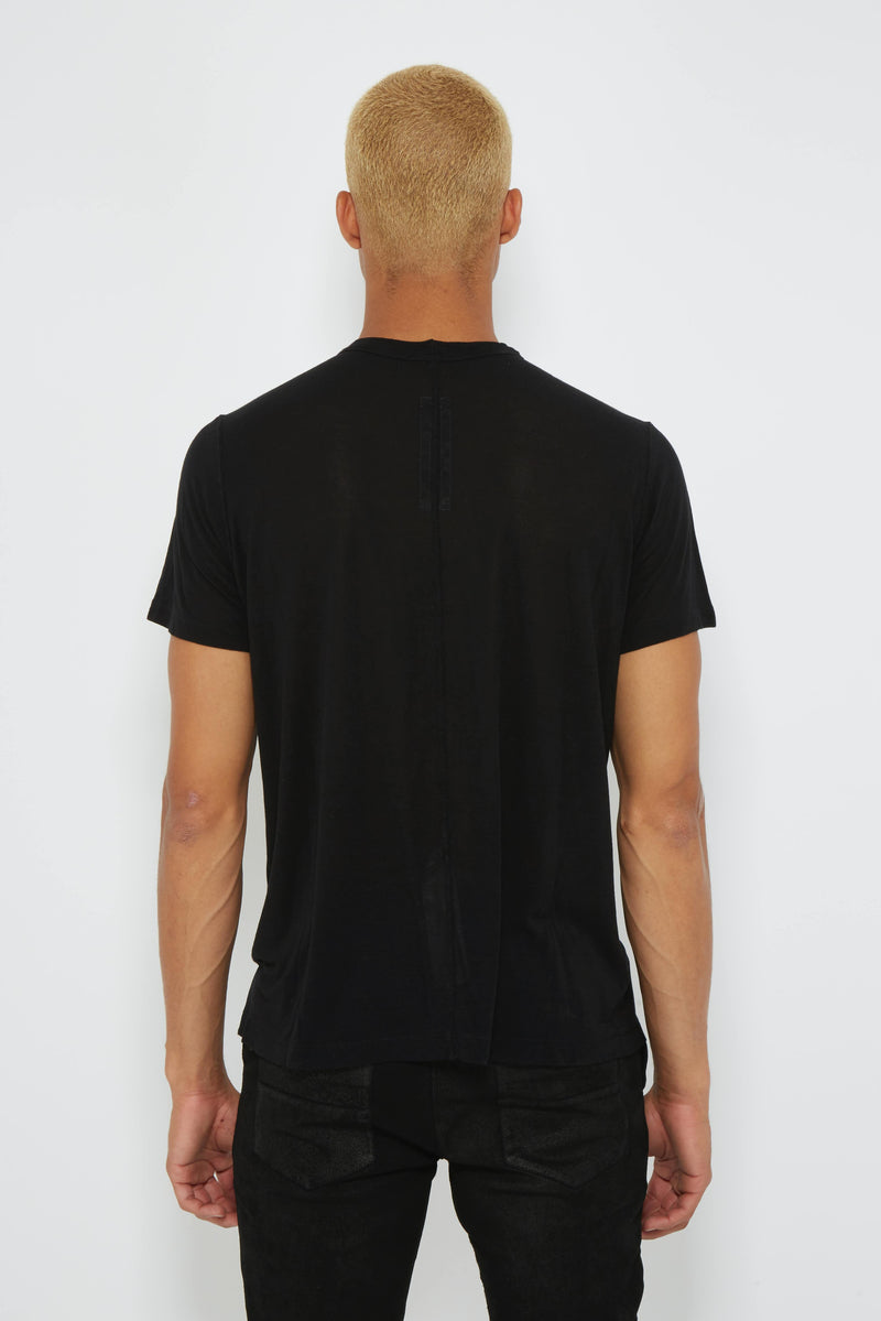 T-shirt noir en viscose et soie Rick Owens