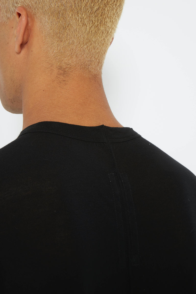 T-shirt noir en viscose et soie Rick Owens