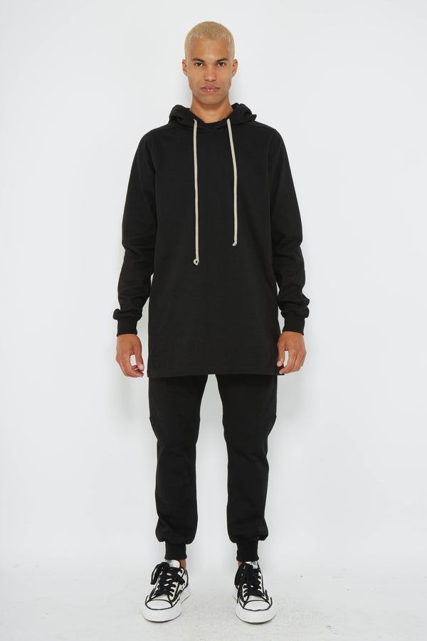 Sweat à capuche en coton noir Rick Owens