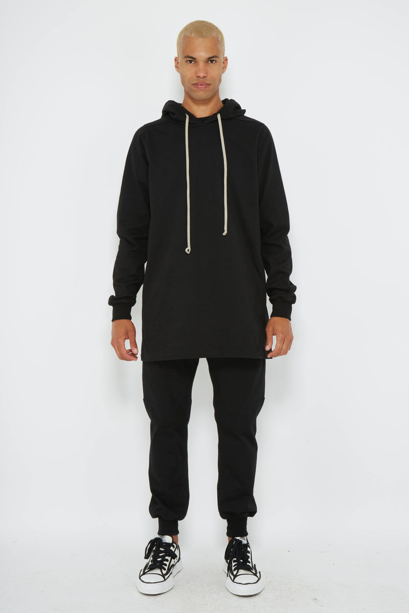 Sweat à capuche en coton noir Rick Owens