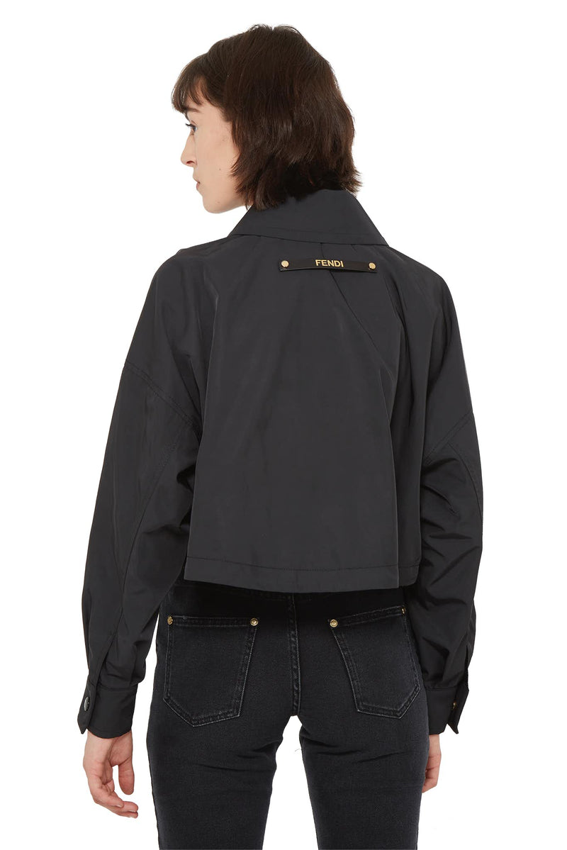 Veste crop en polyester noir  Fendi