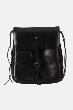 Sac bandoulière en cuir noir KL ESDE