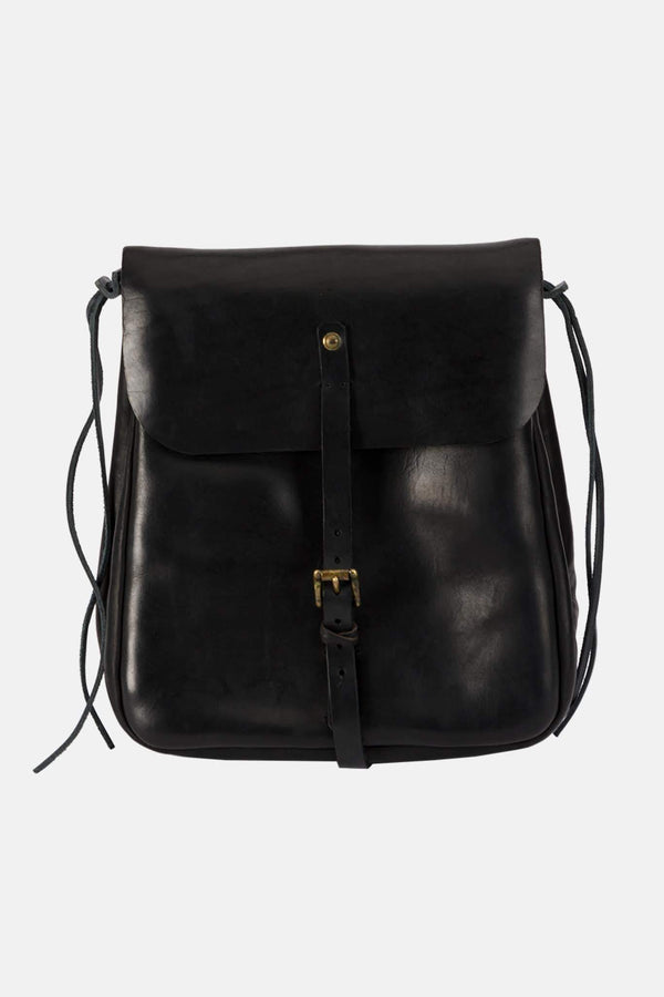 Sac bandoulière en cuir noir KL ESDE