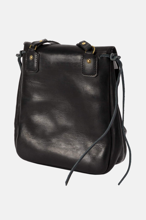 Sac bandoulière en cuir noir KL ESDE