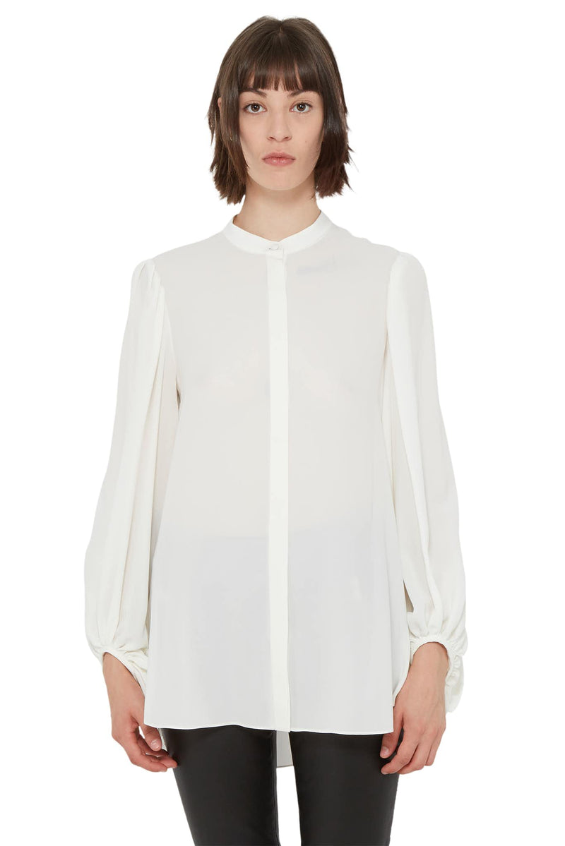 Chemise en soie blanc à effet drapé Alexander McQueen