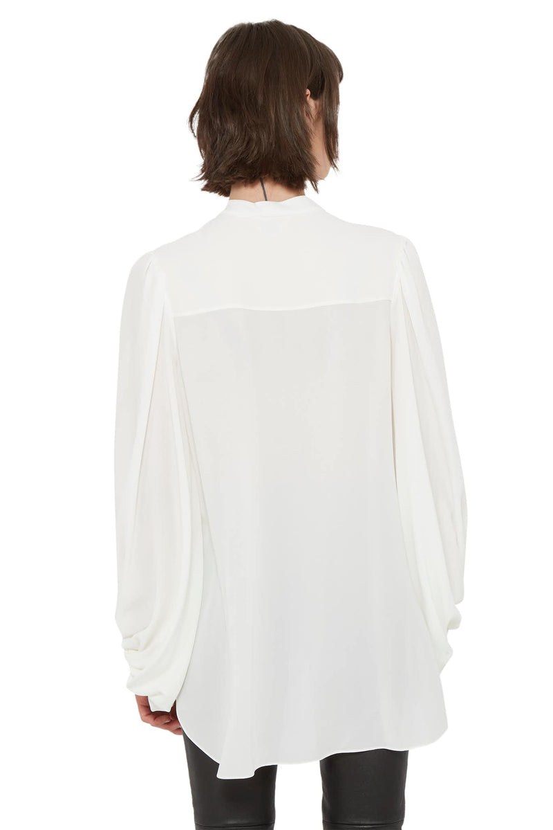 Chemise en soie blanc à effet drapé Alexander McQueen