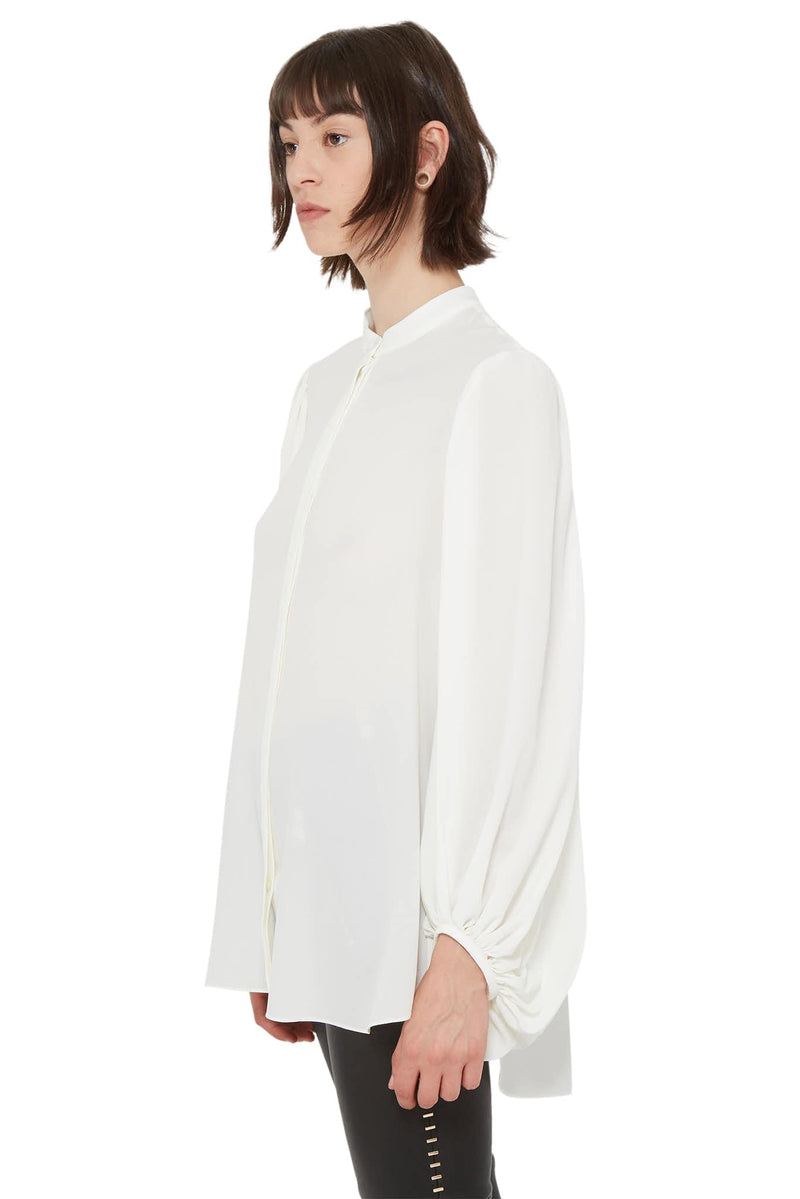 Chemise en soie blanc à effet drapé Alexander McQueen