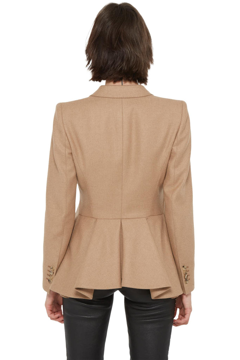 Blazer ajusté en poil de chameau brun clair Alexander McQueen