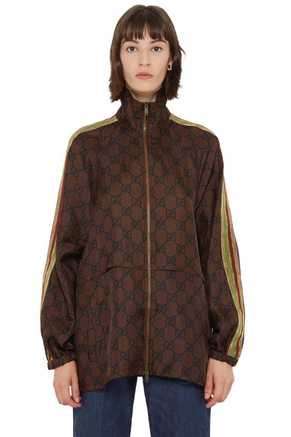 Veste en soie à imprimé GG Supreme Gucci