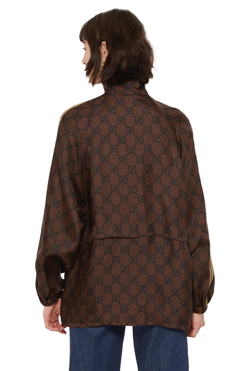 Veste en soie à imprimé GG Supreme Gucci