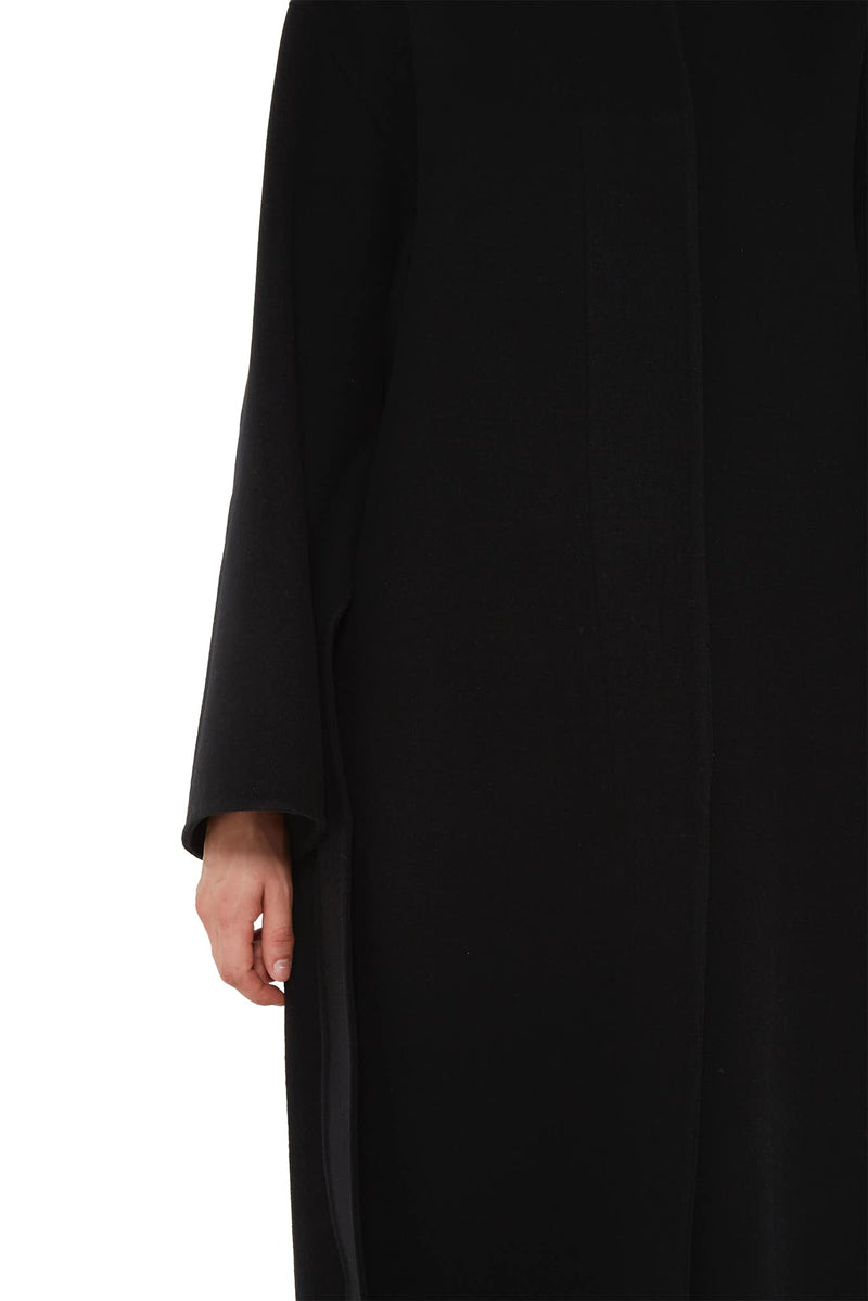 Manteau long en laine vierge noire Jil Sander