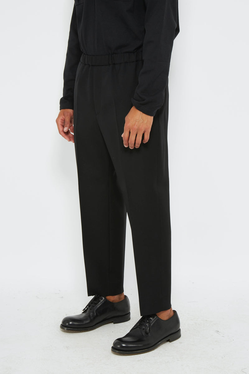 Pantalon à pinces en laine noire Jil Sander