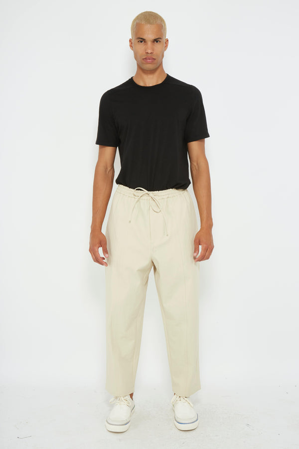 Pantalon fuselé crop en polyester beige  Jil Sander