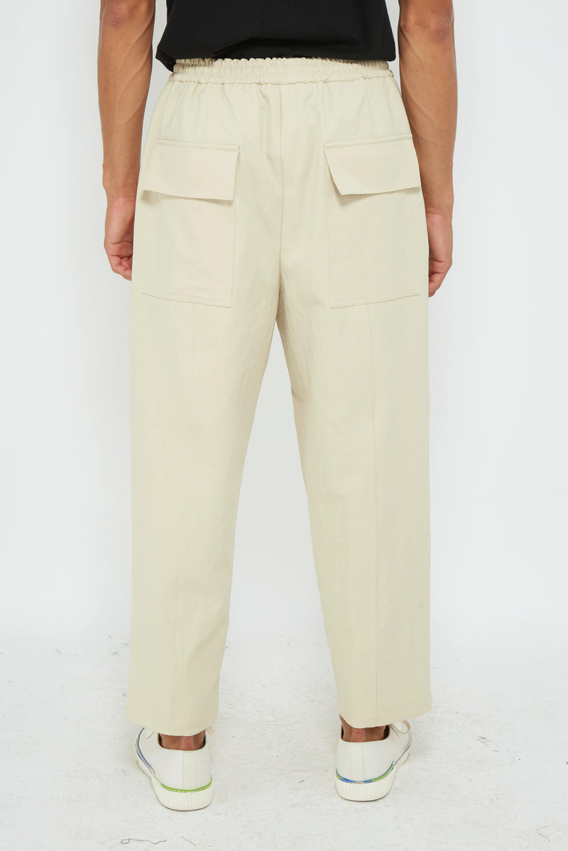 Pantalon fuselé crop en polyester beige  Jil Sander