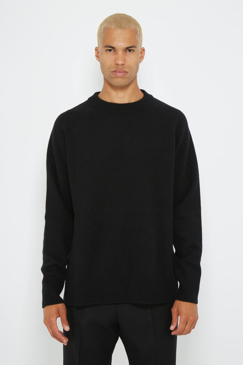 Pull en maille de laine noire Jil Sander