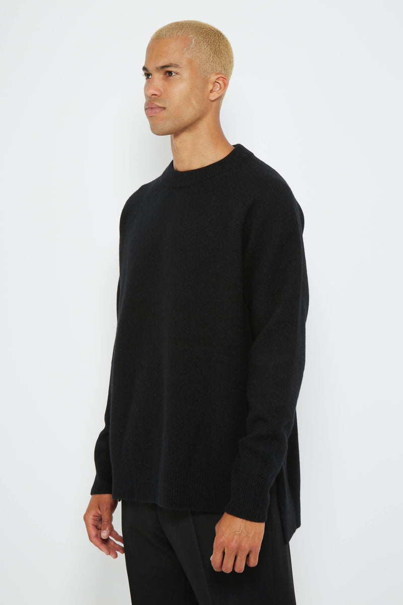 Pull en maille de laine noire Jil Sander