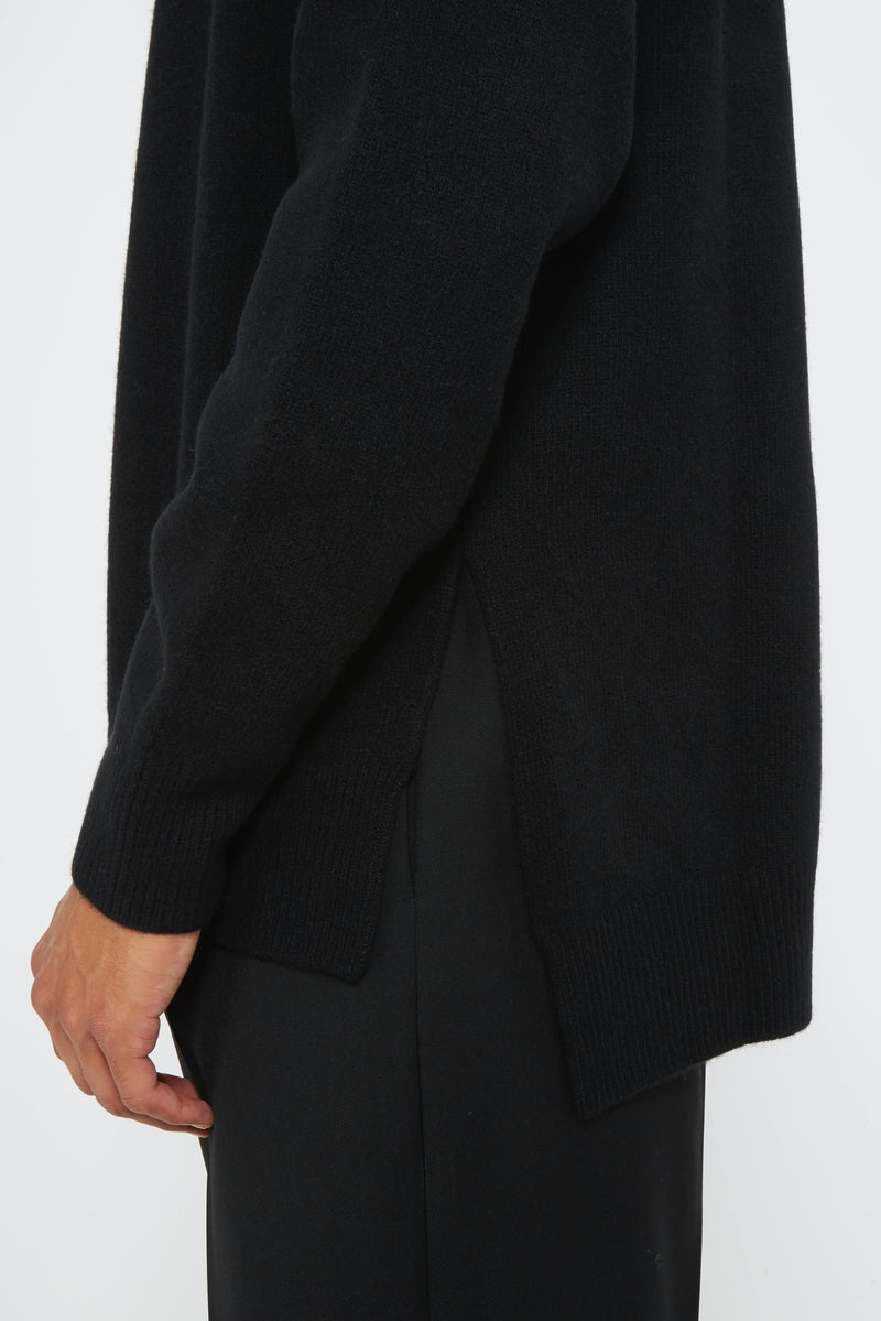 Pull en maille de laine noire Jil Sander