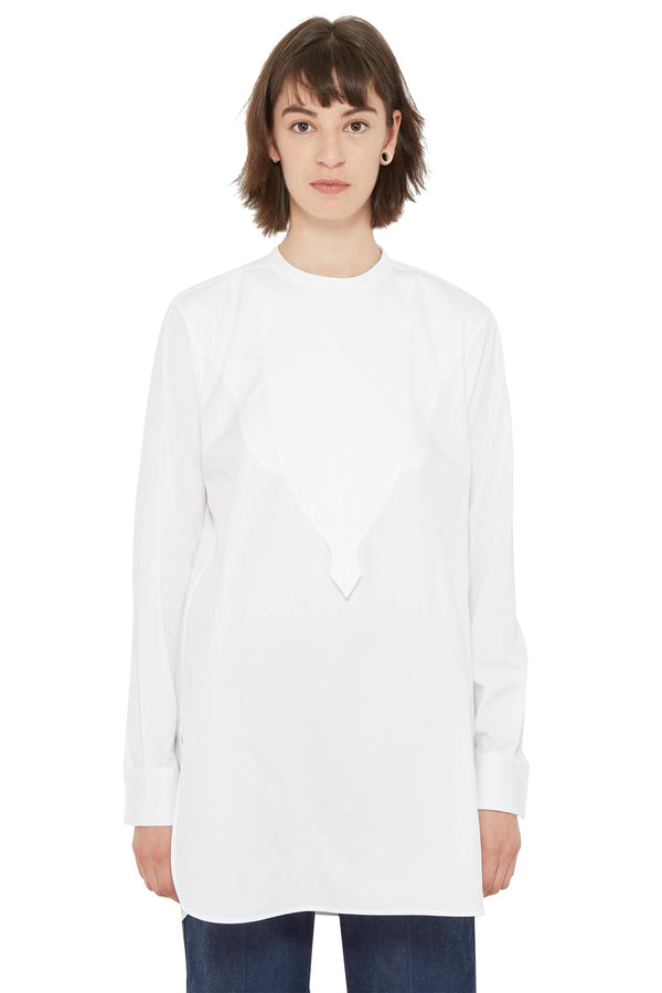 Chemise à plastron en coton blanc Jil Sander