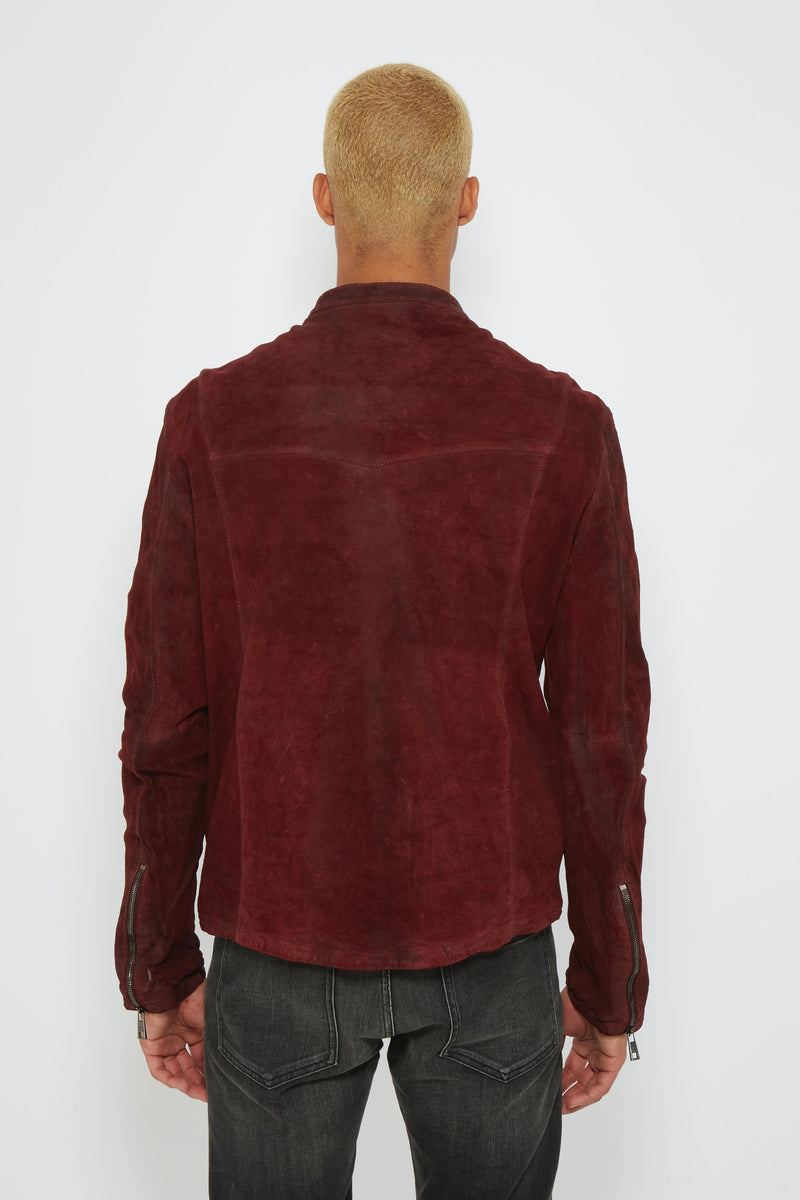 Veste courte en cuir rouge Giorgio Brato