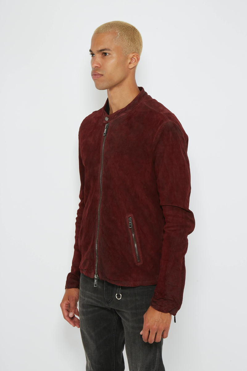 Veste courte en cuir rouge Giorgio Brato