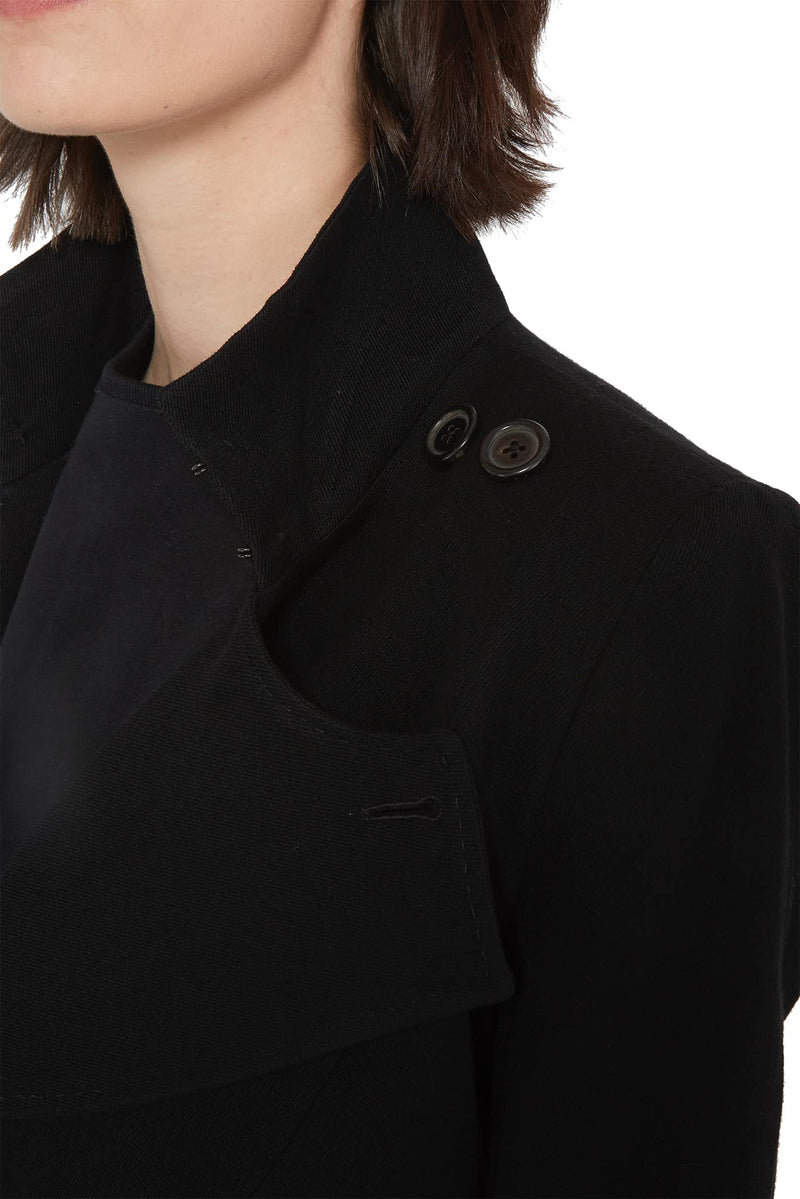 Veste crop en coton et laine noir Ann Demeulemeester